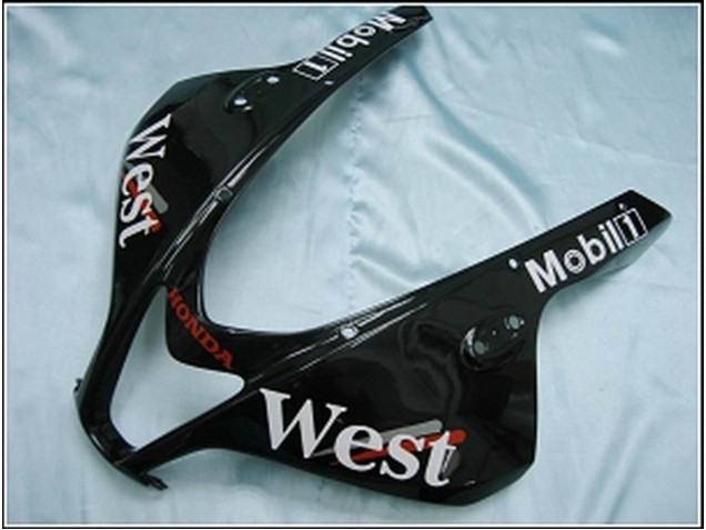 2007-2008 Honda CBR600RR Motorcycle Fairings - Glossy Black White West