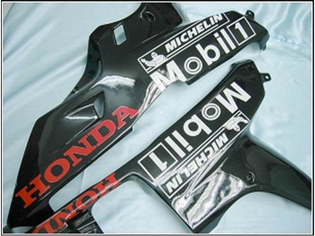 2007-2008 Honda CBR600RR Motorcycle Fairings - Glossy Black White West