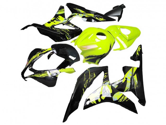 2007-2008 Honda CBR600RR Motorcycle Fairings - Yellow Glossy Black