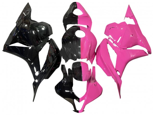 2009-2012 Honda CBR600RR Motorcycle Fairings - Pink Glossy Black Split