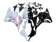 2009-2012 Honda CBR600RR Motorcycle Fairings - White Cherry Blossom Glossy Black