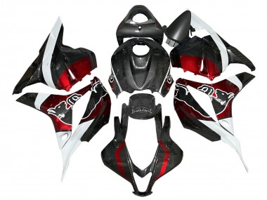 Cheap 2009-2012 Honda CBR600RR Motorcycle Fairings - White Red Black Carbon Fiber