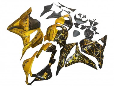 Cheap 2009-2012 Honda CBR600RR Motorcycle Fairings - Gold Glossy Black