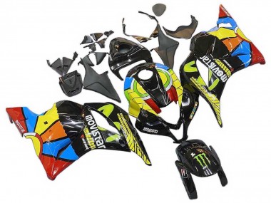 Cheap 2009-2012 Honda CBR600RR Motorcycle Fairings - Black Multicolor MoviStar