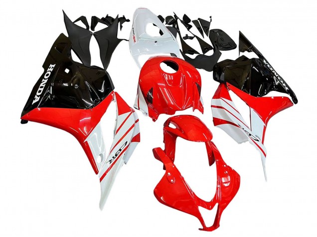 2009-2012 Honda CBR600RR Motorcycle Fairing - White Red Glossy Black