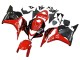 2009-2012 Honda CBR600RR Motorcycle Fairings - Red Glossy Black Matte Black Stripe