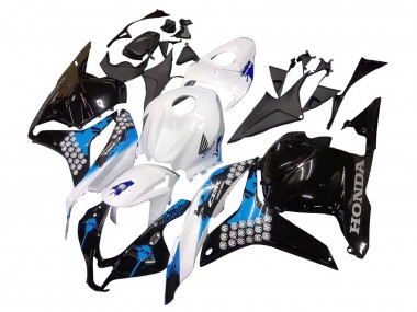 Cheap 2009-2012 Honda CBR600RR Motorcycle Fairings Kit - White Blue Glossy Black