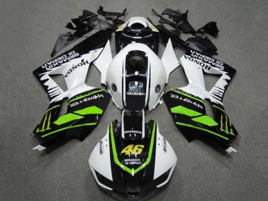 Cheap 2009-2012 Honda CBR600RR Motorcycle Fairings - White Green Glossy Black Semakin Didepan Monster 46