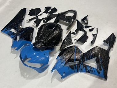 Cheap 2009-2012 Honda CBR600RR Motorcycle Fairings - Black Forged Carbon Fiber Blue