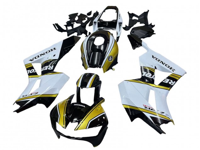 2013-2026 Honda CBR600RR Motorcycle Fairings - White Gold Glossy Black Repsol