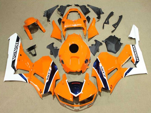2013-2026 Honda CBR600RR Motorcycle Fairings - White Orange Dark Blue