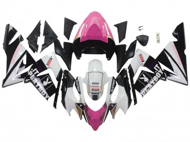 Cheap 2004-2005 Kawasaki ZX10R Motorcycle Fairings - Black Pink White Playboy Motul
