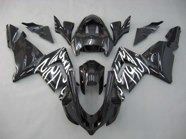2004-2005 Kawasaki ZX10R Motorcycle Fairings - Black White
