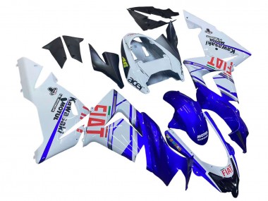 Cheap 2004-2005 Kawasaki ZX10R Motorcycle Fairings - Glossy Blue White Fiat Motul