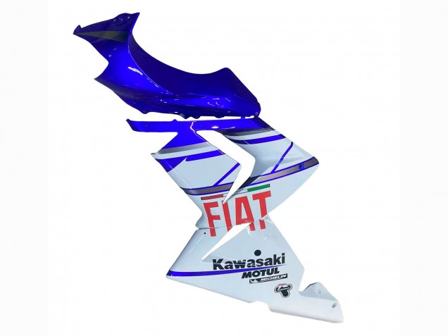 2004-2005 Kawasaki ZX10R Motorcycle Fairings - Glossy Blue White Fiat Motul