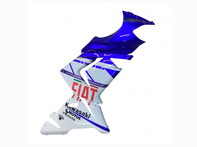 2004-2005 Kawasaki ZX10R Motorcycle Fairings - Glossy Blue White Fiat Motul