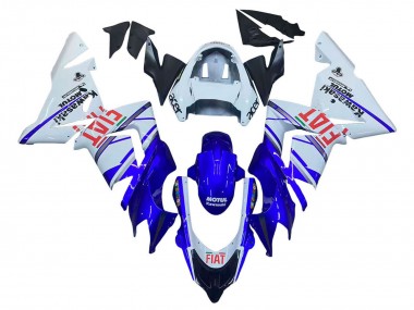 Cheap 2004-2005 Kawasaki ZX10R Motorcycle Fairings - Glossy Blue White Fiat Motul