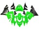 2004-2005 Kawasaki ZX10R Motorcycle Fairings - Green Black Ninja