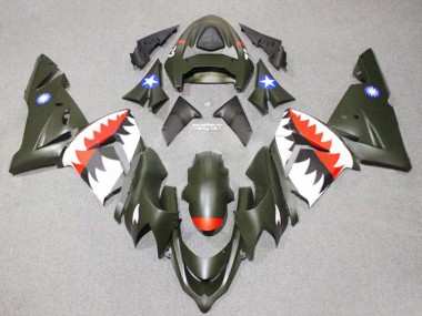Cheap 2004-2005 Kawasaki ZX10R Motorcycle Fairings - Silver Black Ninja