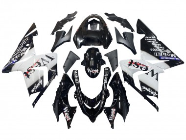 Cheap 2004-2005 Kawasaki ZX10R Motorcycle Fairings - White Black West Ninja