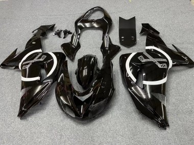 Cheap 2006-2007 Kawasaki ZX10R Motorcycle Fairings - Glossy Black White Circle