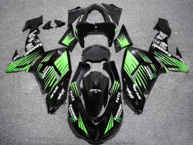 Cheap 2006-2007 Kawasaki ZX10R Motorcycle Fairings - Glossy Black Green