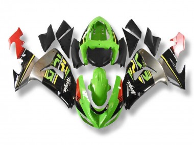 Cheap 2006-2007 Kawasaki ZX10R Motorcycle Fairings - Green Grey Red Black Yellow