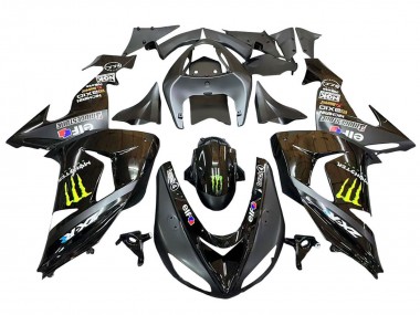 Cheap 2006-2007 Kawasaki ZX10R Motorcycle Fairings - Grey Yellow Glossy Black Monster Elf