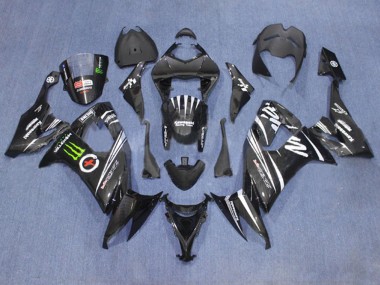 Cheap 2006-2007 Kawasaki ZX10R Motorcycle Fairings - Matte Black White Green Monster