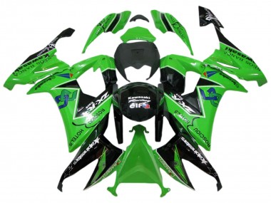 Cheap 2008-2010 Kawasaki ZX10R Motorcycle Fairings - Green Glossy Black Rosciou Hotels
