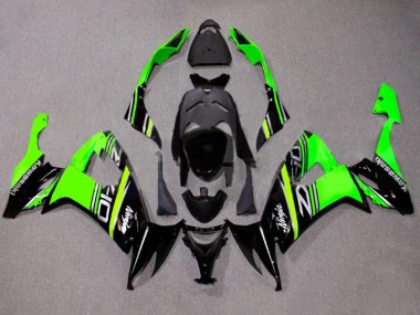 Cheap 2008-2010 Kawasaki ZX10R Motorcycle Fairings - Green White Glossy Black