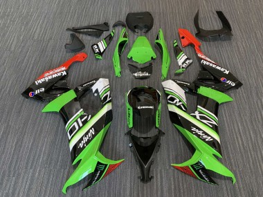 Cheap 2008-2010 Kawasaki ZX10R Motorcycle Fairings - Green White Red Black Elf Monster Energy