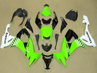Cheap 2008-2010 Kawasaki ZX10R Motorcycle Fairing - White Green Black