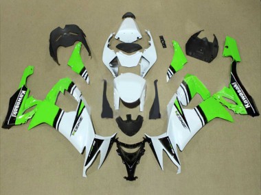 Cheap 2008-2010 Kawasaki ZX10R Motorcycle Fairings - White Green Black