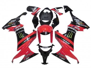 Cheap 2008-2010 Kawasaki ZX10R Motorcycle Fairings - Red Black Green Monster Elf 27