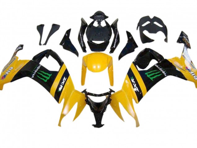 2008-2010 Kawasaki ZX10R Motorcycle Fairings - Yellow Black Green Monster