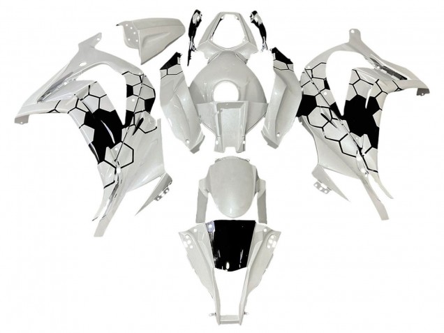 2008-2010 Kawasaki ZX10R Motorcycle Fairings - White Black