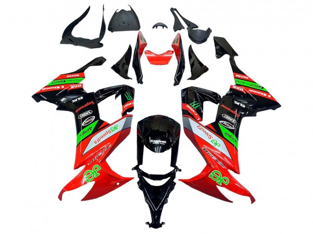 2008-2010 Kawasaki ZX10R Motorcycle Fairings - Red Green Black