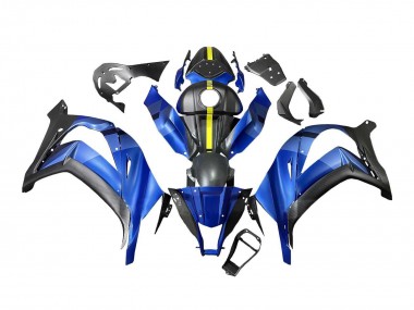 Cheap 2008-2010 Kawasaki ZX10R Motorcycle Fairings - Blue Yellow Matte Black