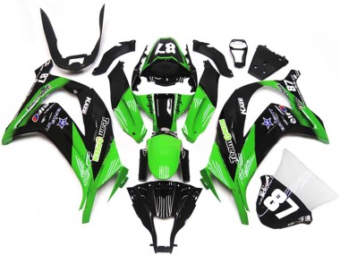 Cheap 2011-2015 Kawasaki ZX10R Motorcycle Fairings - Green Glossy Black Blue Star Team Green 87