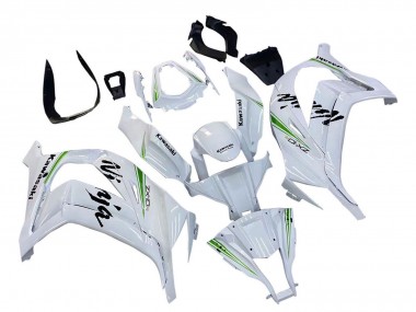 Cheap 2011-2015 Kawasaki ZX10R Motorcycle Fairings - White Green Stripe Black Ninja