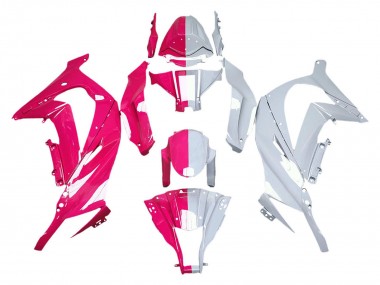 Cheap 2011-2015 Kawasaki ZX10R Motorcycle Fairings - Pink White Split