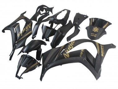 Cheap 2011-2015 Kawasaki ZX10R Motorcycle Fairings - Matte Black Gold Snow Elf