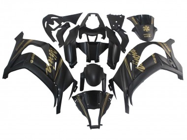Cheap 2011-2015 Kawasaki ZX10R Motorcycle Fairings - Matte Black Gold Snow Elf