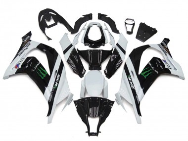 Cheap 2011-2015 Kawasaki ZX10R Motorcycle Fairings - White Glossy Black Green Monster