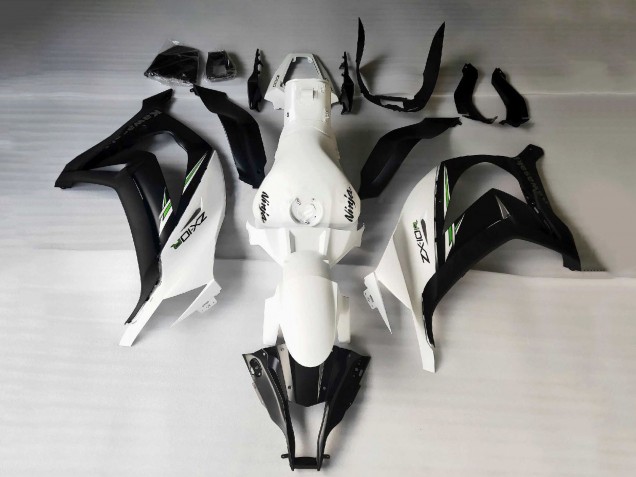 2011-2015 Kawasaki ZX10R Motorcycle Fairings - White Matte Black Green Decals