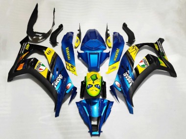 Cheap 2011-2015 Kawasaki ZX10R Motorcycle Fairings - Blue Yellow Black Shark