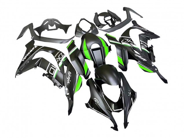 2016-2020 Kawasaki ZX10R Motorcycle Fairings - Matte Black Green White Ninja