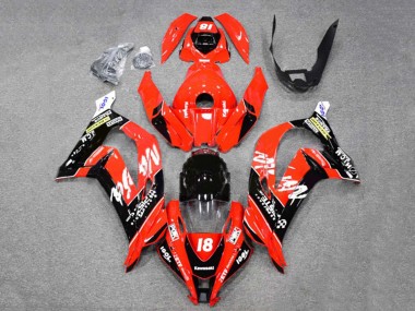 Cheap 2016-2020 Kawasaki ZX10R Motorcycle Fairings - Red Glossy Black White Monster 18