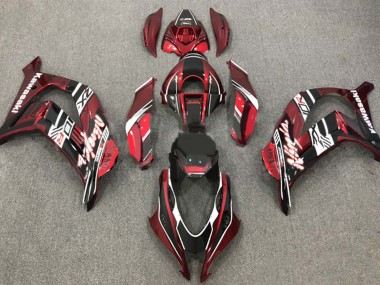 Cheap 2016-2020 Kawasaki ZX10R Motorcycle Fairings - Maroon Red White Glossy Black